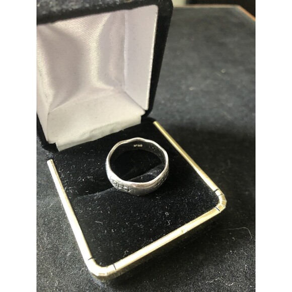 925 STERLING SILVER Faith Band Ring Size 8.5 - Picture 2 of 6